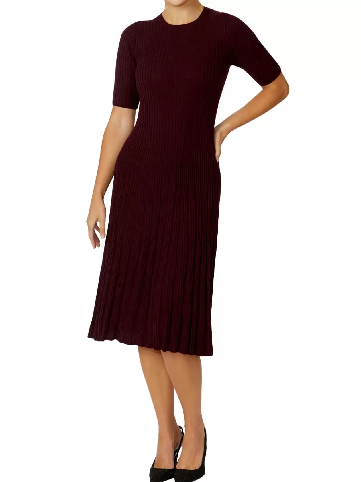 Knitwear<Anthea Crawford Aria Knit Dress Berry