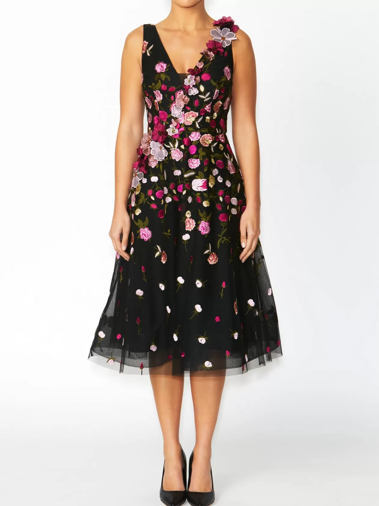 Mother Of The Bride | Event Dresses<Anthea Crawford Belle Floral A-Line Dress Black