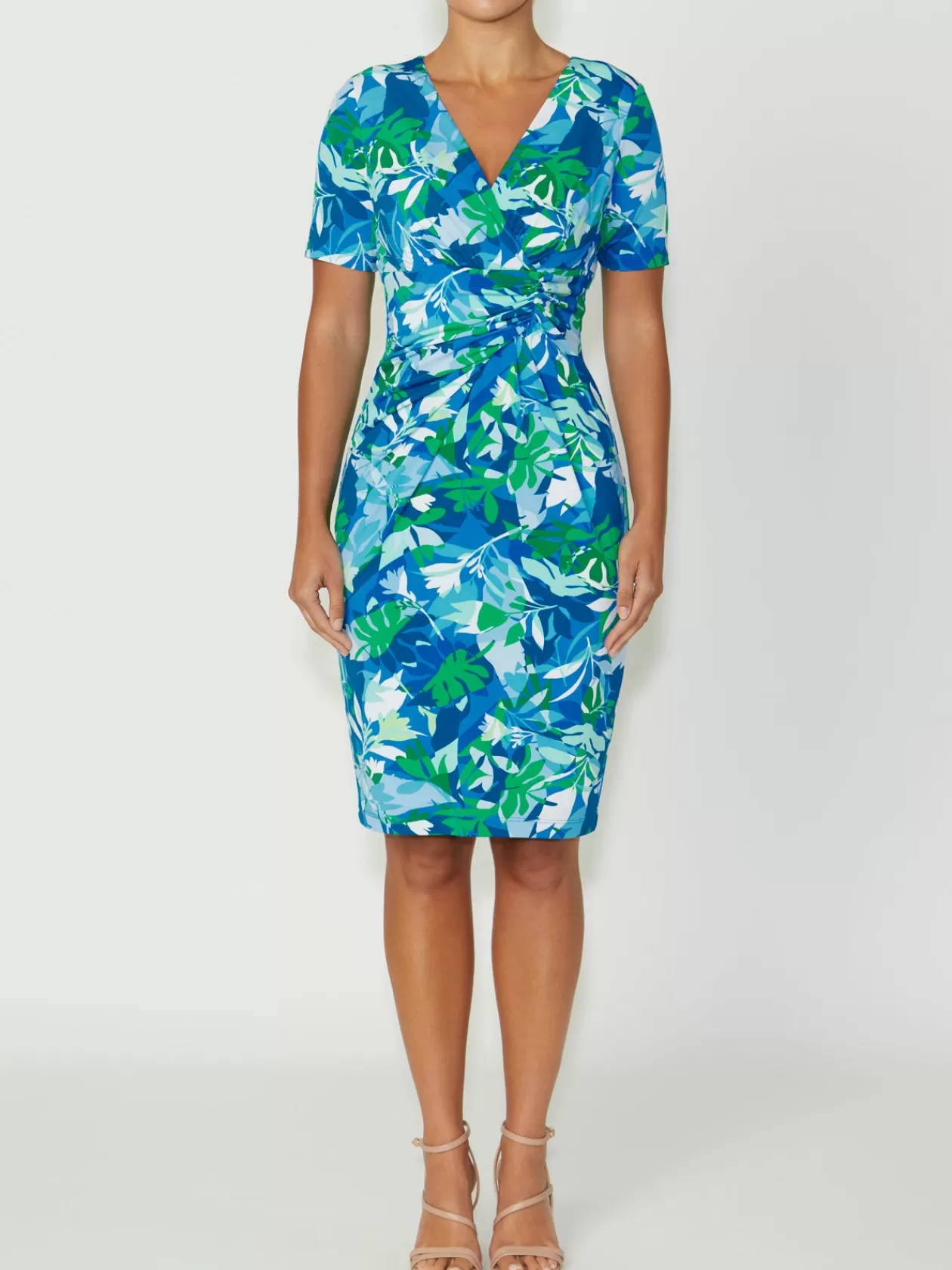 Jersey Dresses<Anthea Crawford Emelynn Palm Jersey Dress Blue