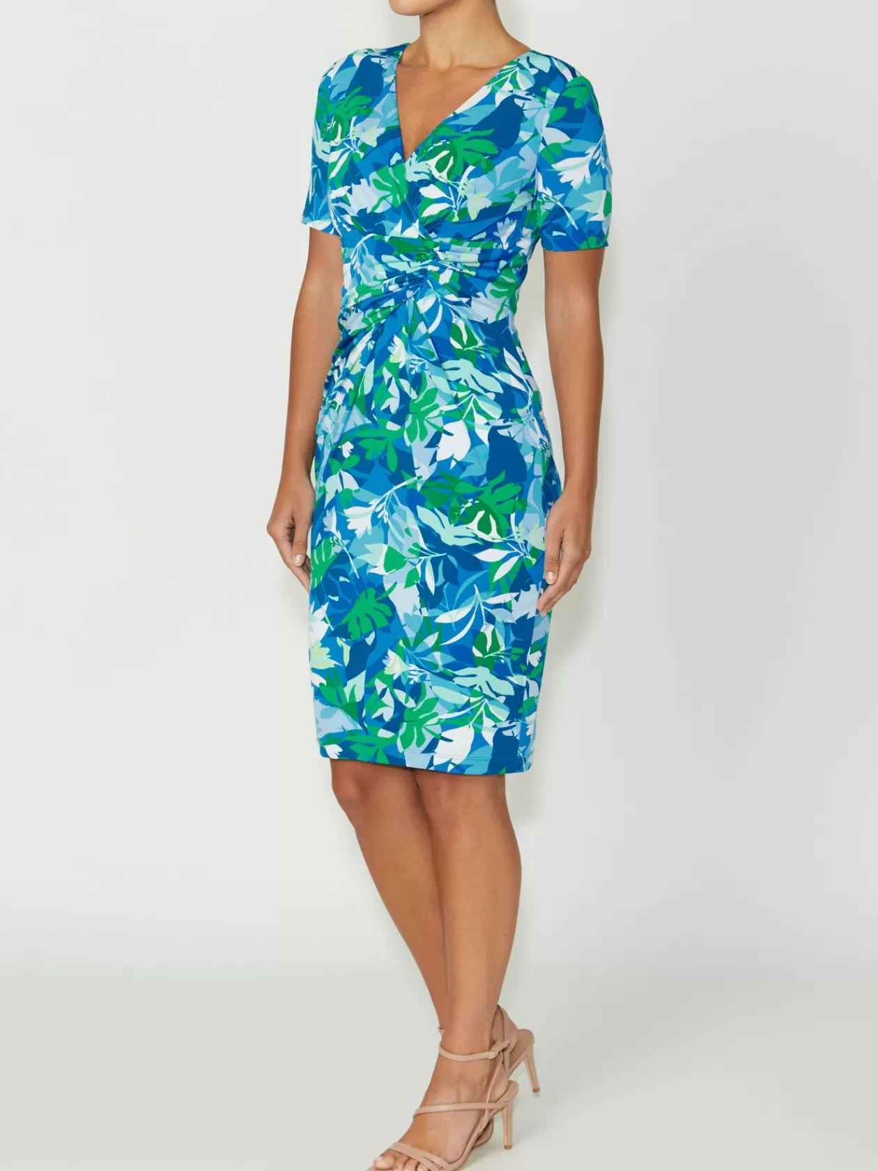 Jersey Dresses<Anthea Crawford Emelynn Palm Jersey Dress Blue