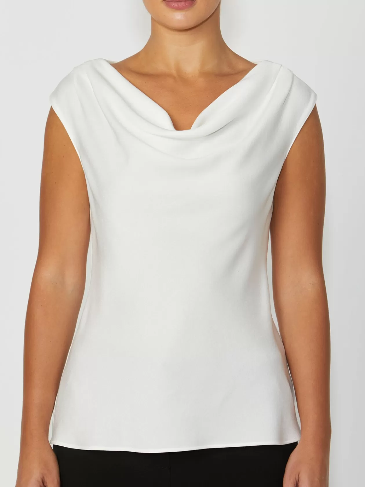 Tops<Anthea Crawford Harmony Cowl Neck Top Ivory