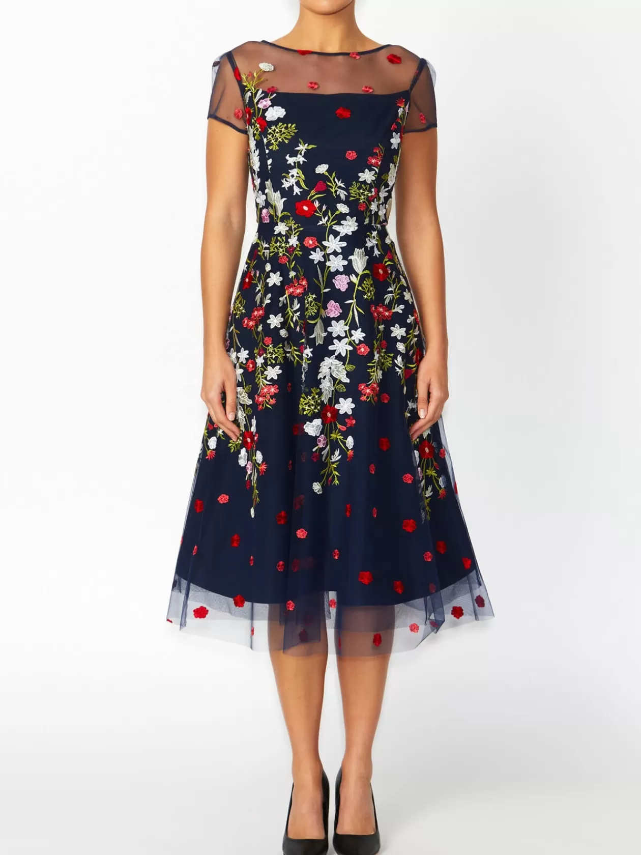 Mother Of The Bride | Event Dresses<Anthea Crawford Leila Embroidered A-Line Dress Navy