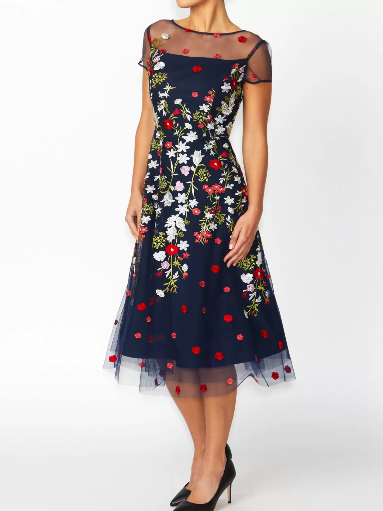 Mother Of The Bride | Event Dresses<Anthea Crawford Leila Embroidered A-Line Dress Navy