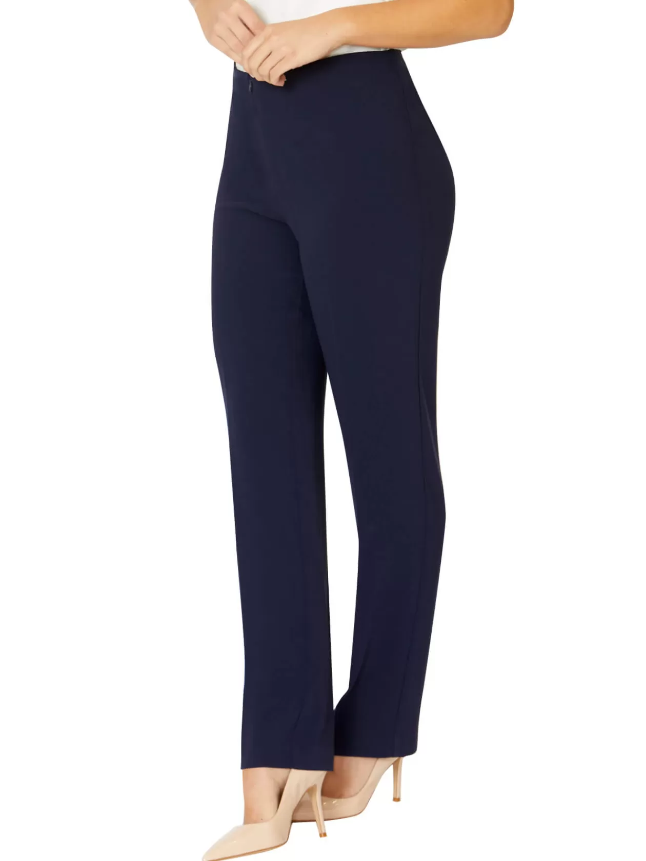 Pants<Anthea Crawford Crepe Straight Leg Pant Navy