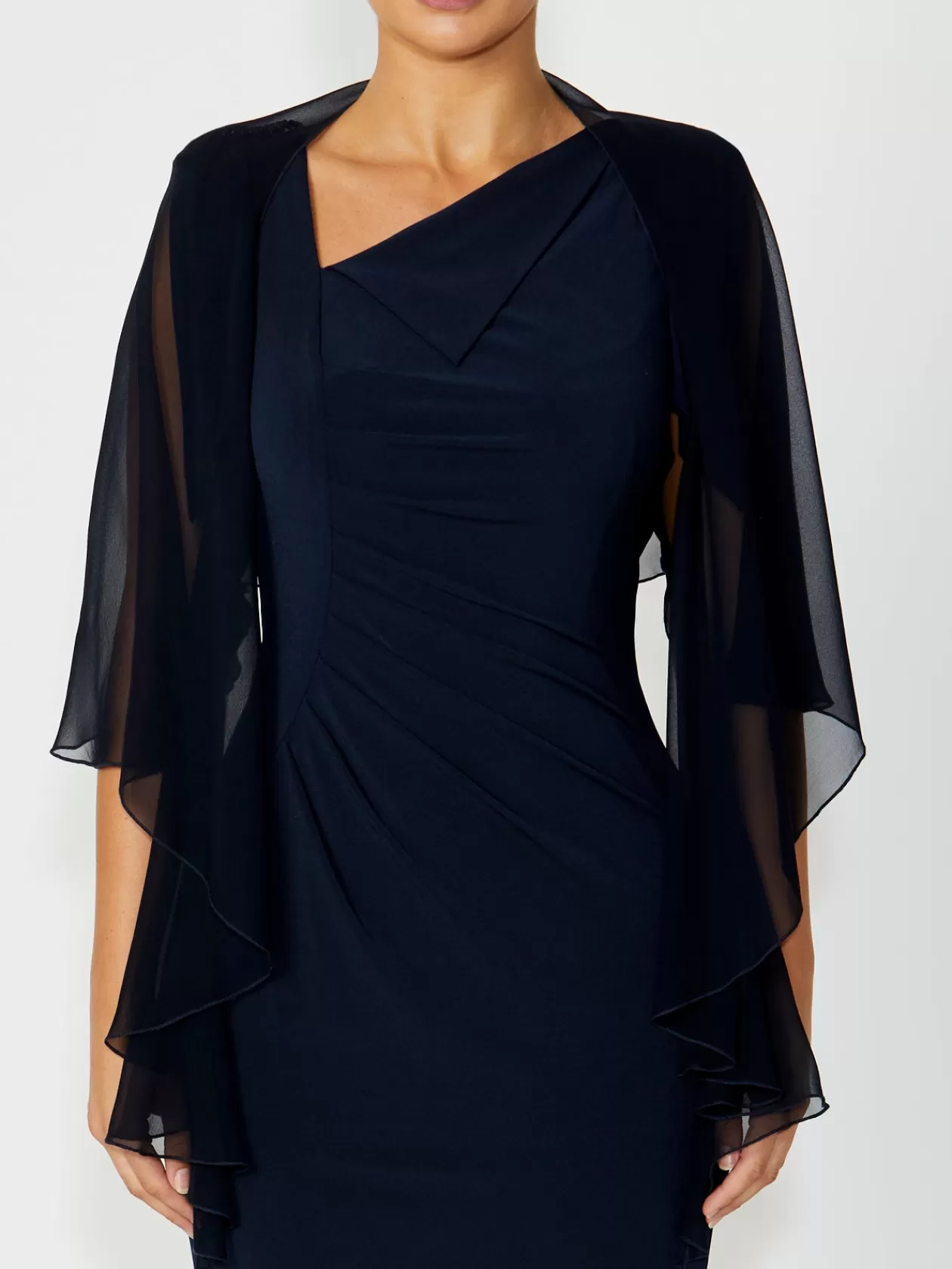 Shrugs<Anthea Crawford Silk Shrug Navy