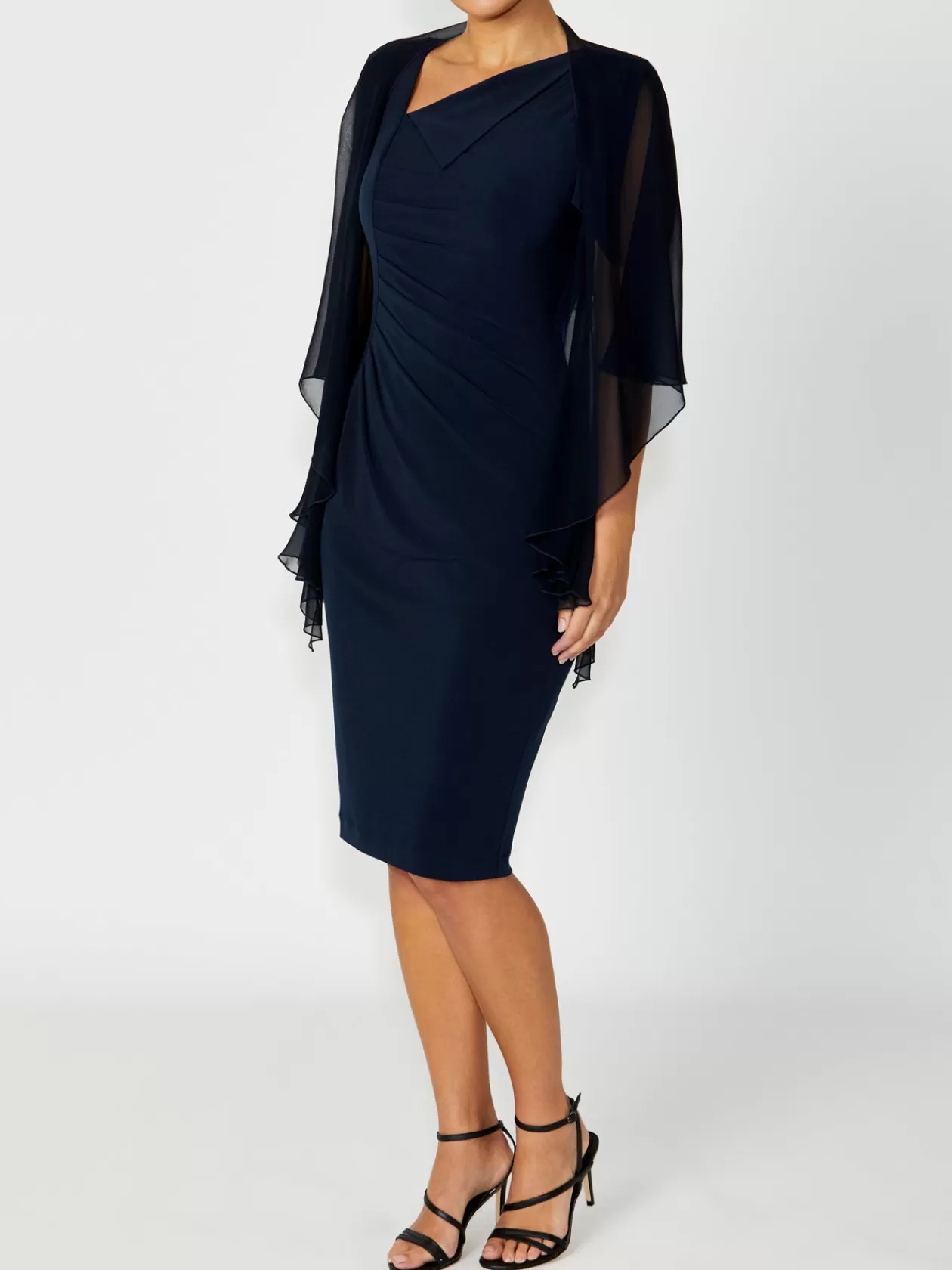 Shrugs<Anthea Crawford Silk Shrug Navy