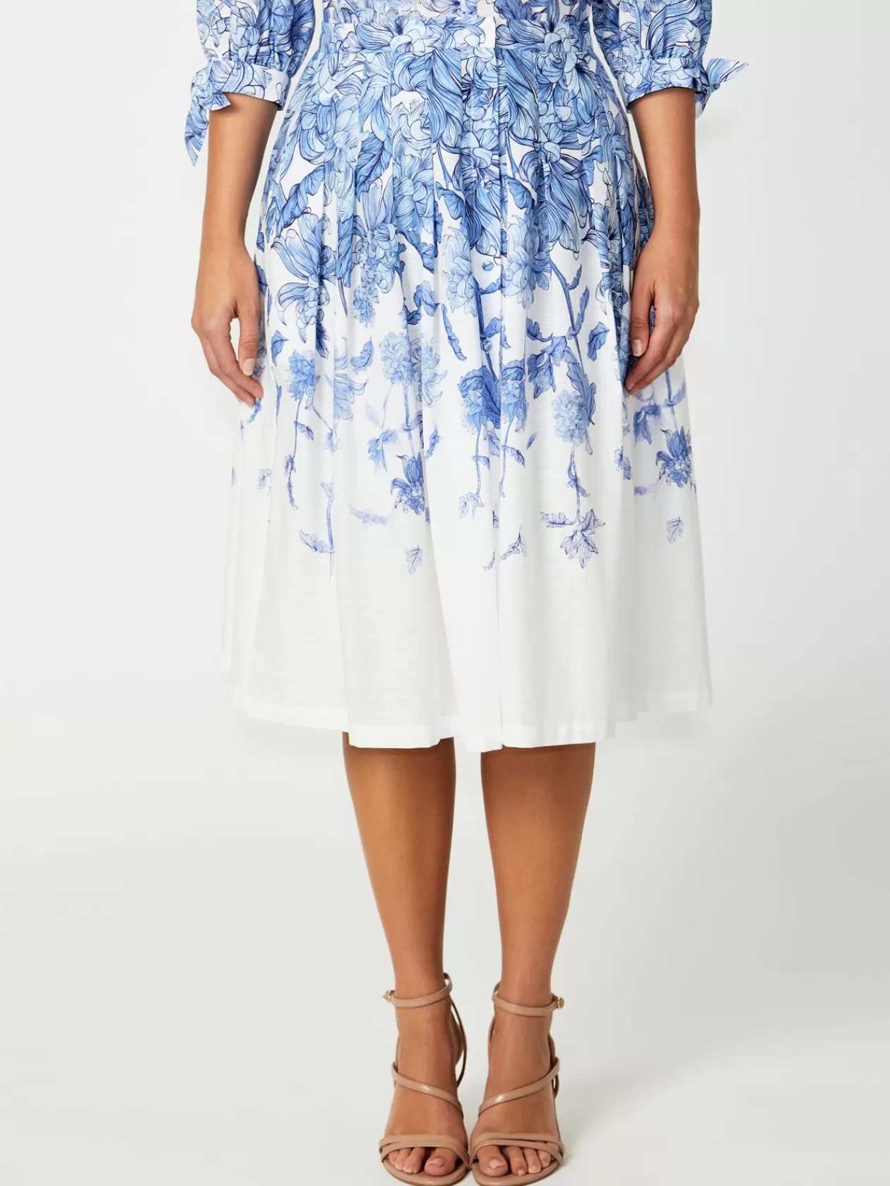 Skirts<Anthea Crawford Sally Cotton Skirt Blue