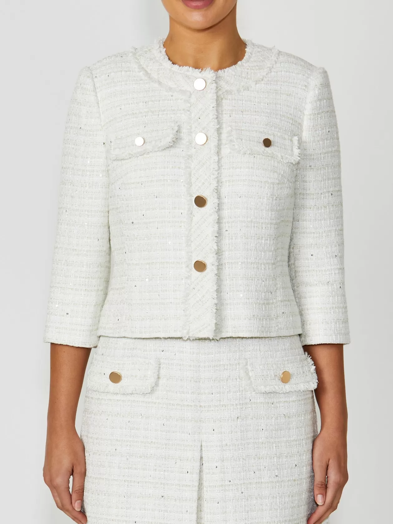 Coats & Jackets<Anthea Crawford Tabitha Tweed Jacket Ivory