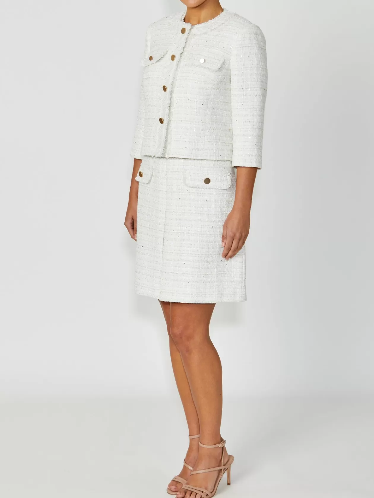 Coats & Jackets<Anthea Crawford Tabitha Tweed Jacket Ivory